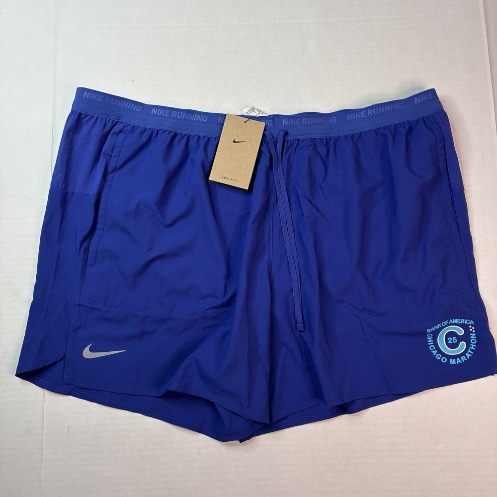 Nike Dri-Fit Stride 5" Running Shorts Chicago Marathon Men's 2XL Blue HQ4204-539